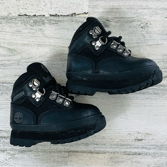 Timberland Toddler Kids Euro Hiker Lace Up Boots Size 4 In Black - Picture 5 of 12